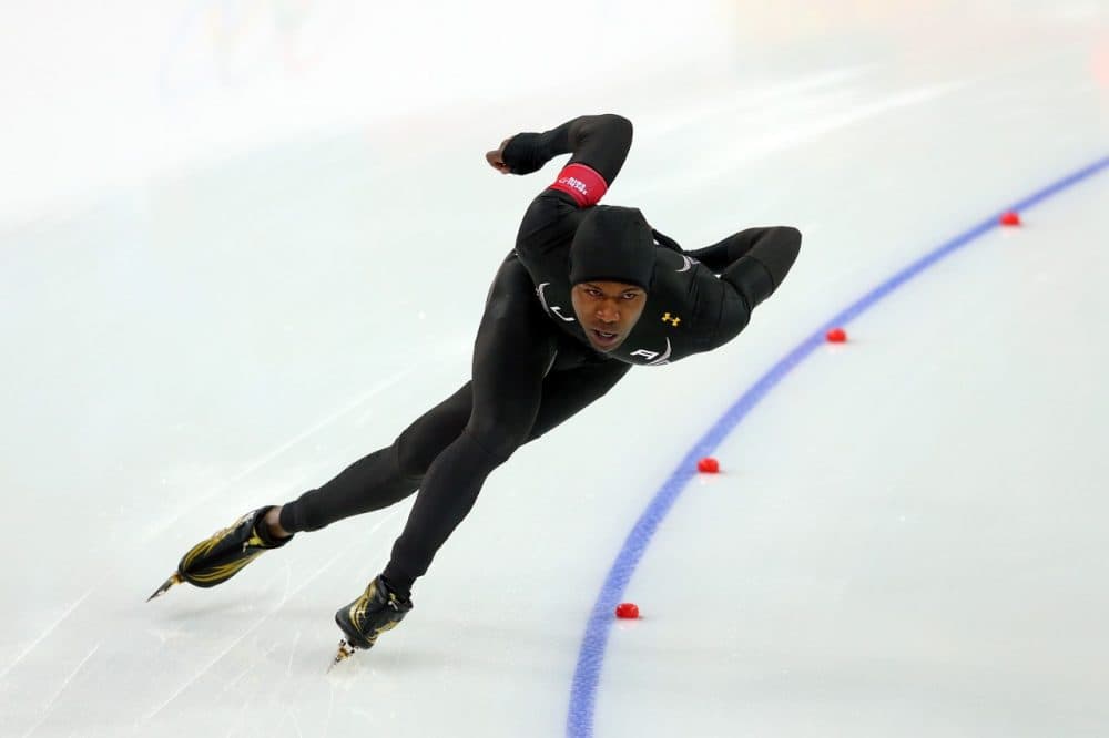 Shani Davis of the United States competes during the Men's 1000m Speed Skating event during day 5 of the Sochi 2014 Winter Olympics at at Adler Arena Skating Center on February 12, 2014 in Sochi, Russia. (Quinn Rooney/Getty Images)