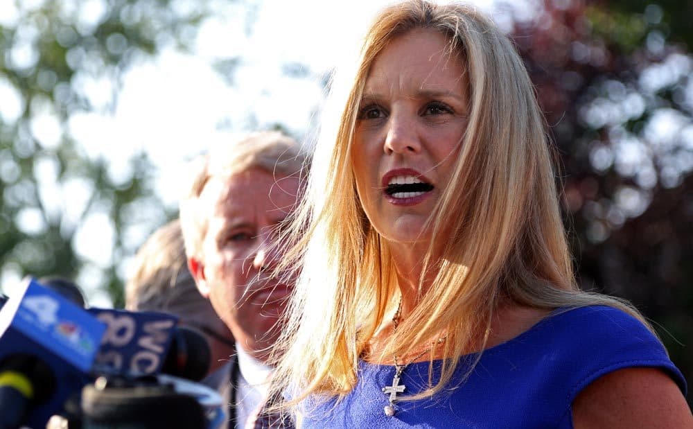 Kerry Kennedy, ex-wife of New York Gov. Andrew Cuomo and Robert F. Kennedy's daughter, speaks after she appeared at the North Castle Justice Court in Armonk, N.Y. in 2012. (Craig Ruttle/AP)