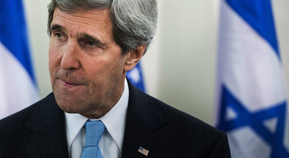 U.S. Secretary of State John Kerry speaking before a meeting with Israeli Prime Minister Benjamin Netanyahu in  Jerusalem, Thursday, Jan. 2, 2014. Kerry has said that finding peace between Israel and the Palestinians is not &quot;mission impossible.&quot; (Brendan Smialowski/AP)