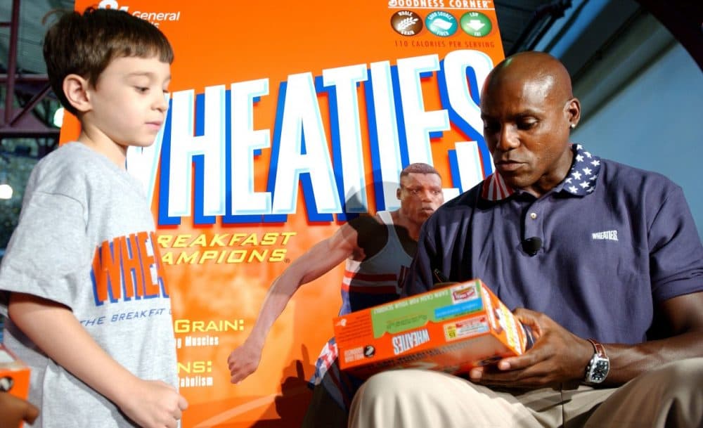 Kids would ask athletes like Carl Lewis to sign Wheaties boxes. (Stephen Chernin/Getty Images)