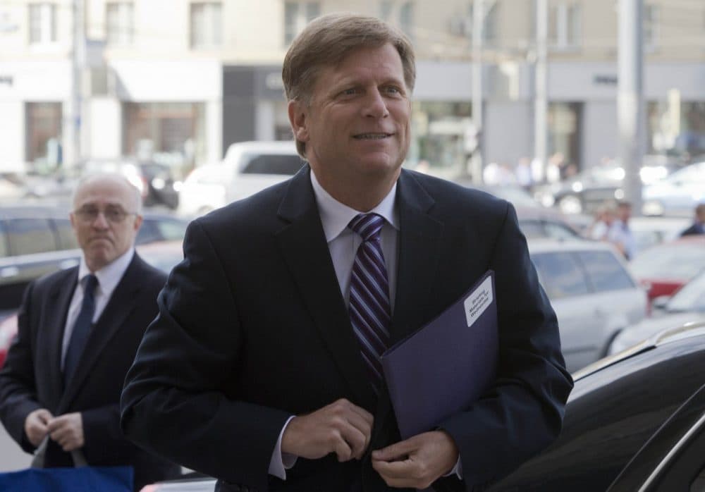 Former US Ambassador to Russia Michael McFaul is pictured as he arrives at the Russian Foreign Ministry headquarters in Moscow, May 15, 2013. McFaul has advocated for a strong approach to Putin. (AFP)