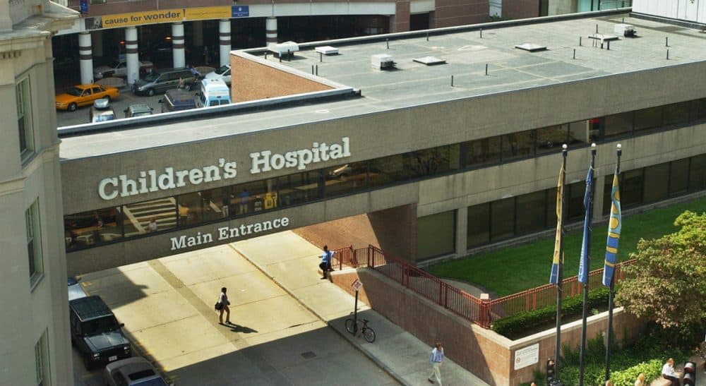 The main entrance of Children's Hospital is seen in Boston Thursday, Sept. 25, 2003. (Elise Amendola/AP)