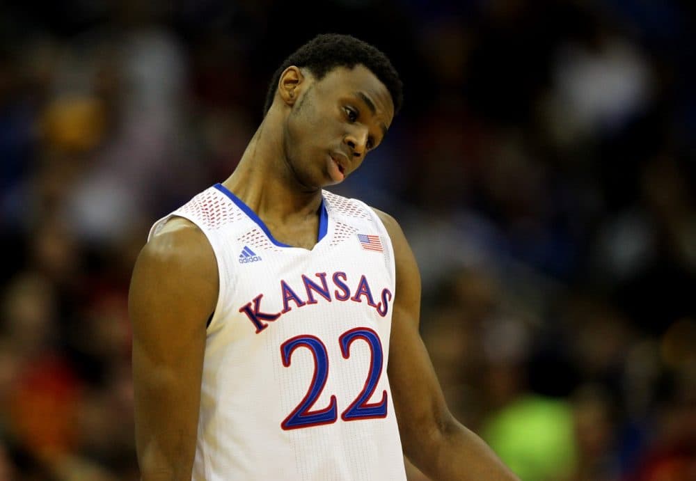 Andrew Wiggins and Kansas suffered an early exit from the NCAA tourney. Will the freshman also be disappointed on draft day? ( Jamie Squire/Getty Images)