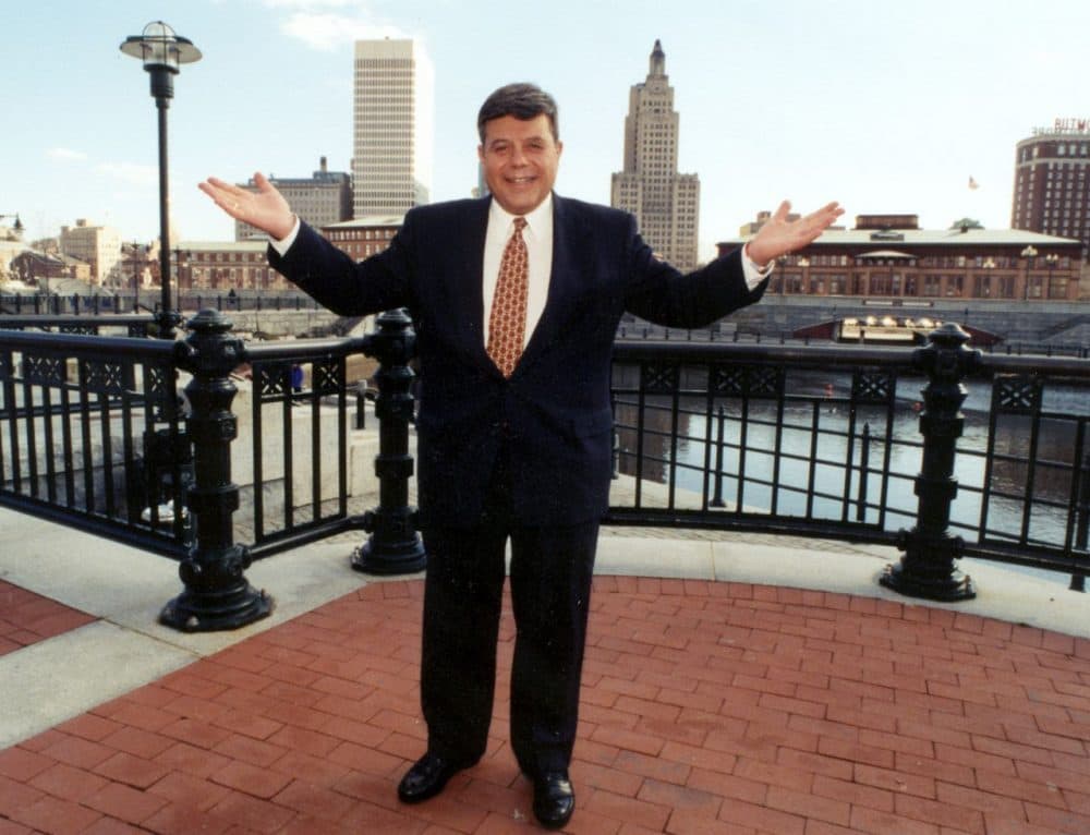 This 1997 photo from the Providence City Hall archives and provided by Laural Hill Films, shows former Providence Mayor Vincent &quot;Buddy&quot; Cianci at Waterplace Park in Providence. (Laural Hill Films, Isabelle Taft/AP)