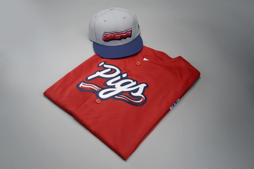 Bacon detailing is all over the IronPigs new Saturday uniforms. (Courtsey of IronPigs)