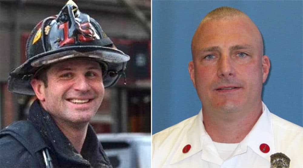 Firefighter Michael Kennedy, left, and Lt. Edward Walsh died in a apartment blaze in March 2014. (Courtesy)
