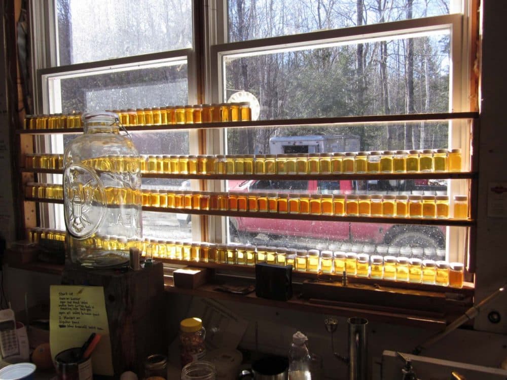 Sap and syrup in the windows at Bascom Maple Farms in New Hampshire (Courtesy Bascom Family / Da Capo Press)