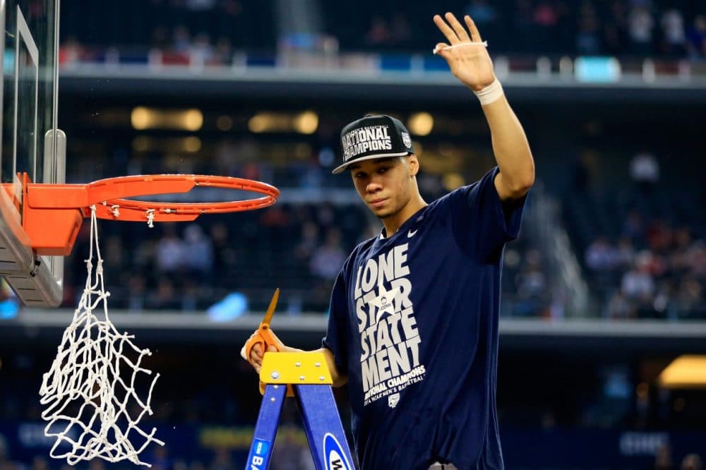 UConn's Shabazz Napier can celebrate his national championship and the potential that the NCAA will provide unlimited meals to student-athletes. (Jamie Squire/Getty Images)