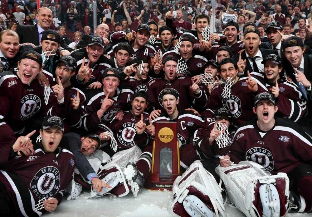 Union College knocked off Minnesota to take home the NCAA Championship trophy. ( Elsa/Getty Images)
