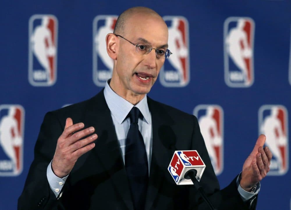 In a press conference Tuesday, NBA Commissioner Adam Silver announced the punishments for Los Angeles Clippers owner Donald Sterling. (Kathy Willens/AP)