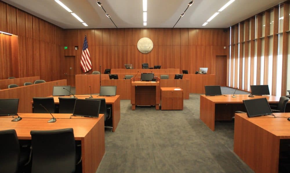 A new United States District Courtroom is shown at the new United States Federal Courthouse Wednesday, April 9, 2014, in Salt Lake City. (AP)
