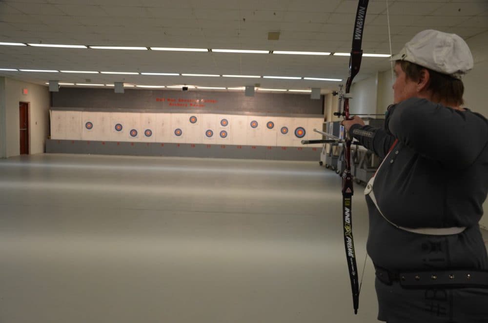 Anne Abernathy practices at the Bull Run Public Shooting Center in preperation for the 2016 Olympics in Rio. (Lauren Ober/Only A Game)