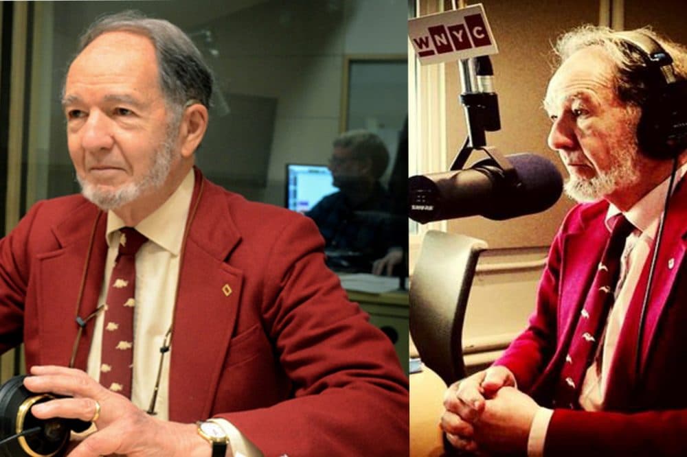 Don't be alarmed: author Jared Diamond appears to have a &quot;public radio&quot; outfit that he wears with great regularity. We approve. (WBUR / Robin Lubbock / WNYC)