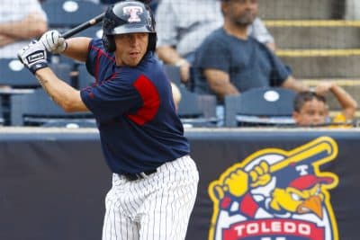 In this file photo, former Toledo Mudhens third baseman Brandon Inge (15) on deck in a Triple-A baseball game against the Indianapolis Indians in Toledo, Ohio, Tuesday, Aug. 9, 2011. (AP)