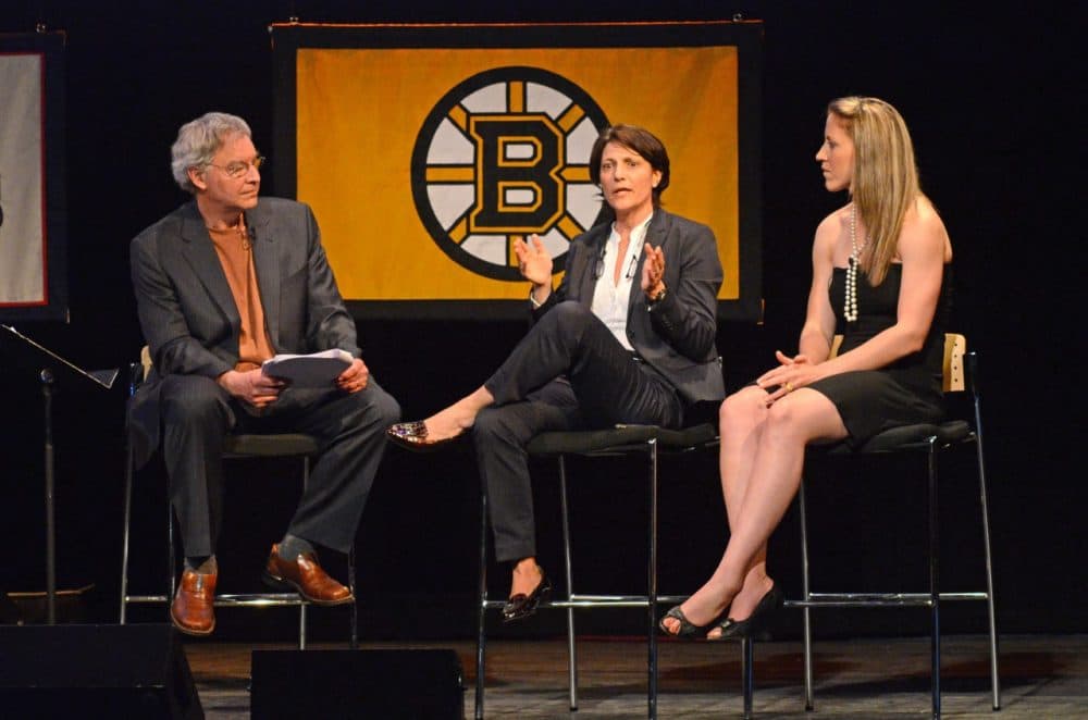 Bill Littlefield talks with pioneering women's hockey coach Digit Murphy and U.S national team captain  Meghan Duggan about the evolution of their sport. (Robin Lubbock/Only A Game)