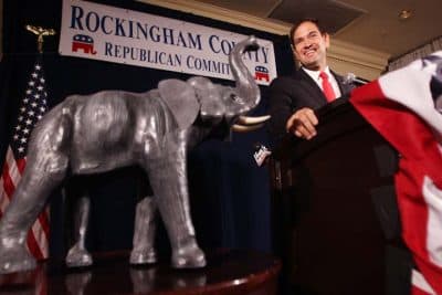 U.S. Sen. Marco Rubio, R-Fla., speaks to a group of GOP activist at the Rockingham County Republican Committee's Freedom Founders Dinner, Friday, May 9, 2014 in New Castle, N.H. (AP)