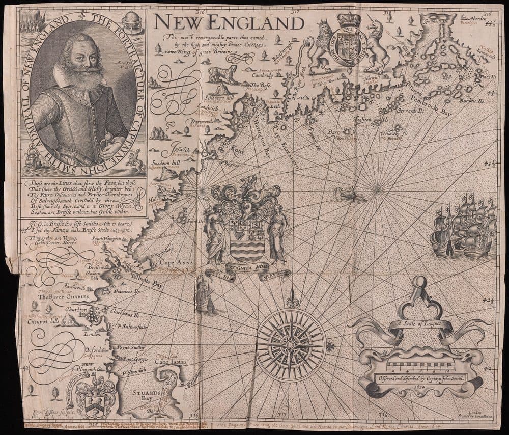 Map of New England by John Smith, from &quot;Advertisements for the Un-experienced Planters of New England. London, 1631. Dealer E Forbes Smiley was caught stealing this map in 2005. (Courtesy of Beinecke Rare Book &amp; Manuscript Library)
