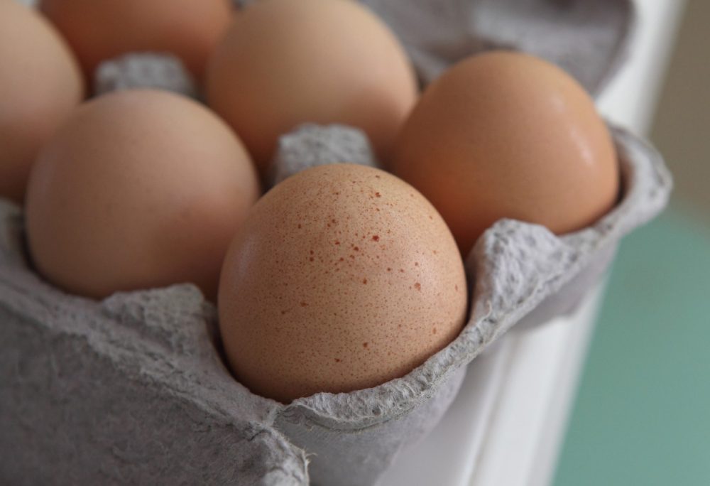 Fresh brown eggs sit in a carton August 26, 2010, in San Rafael, California. (Photo Illustration by Justin Sullivan/Getty Images)
