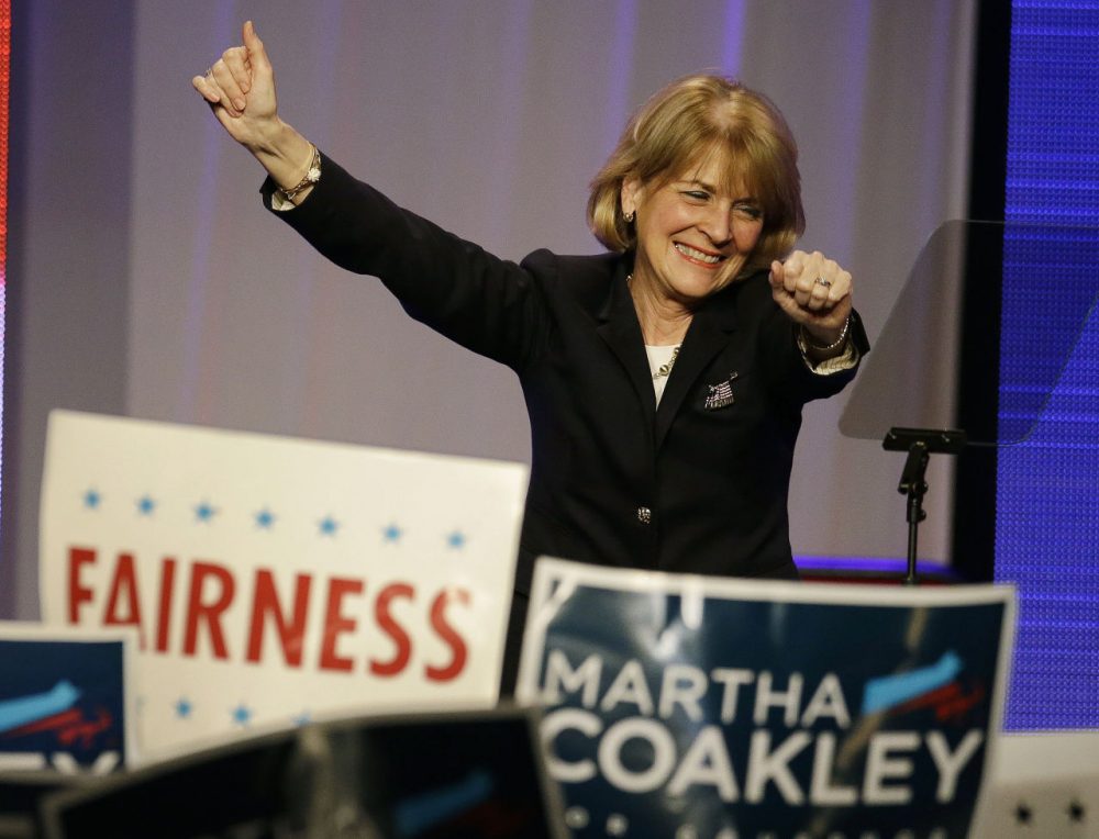 Massachusetts Attorney General and candidate for governor Martha Coakley led the race by a wide margin in early public opinion polls. (Stephan Savoia/AP)