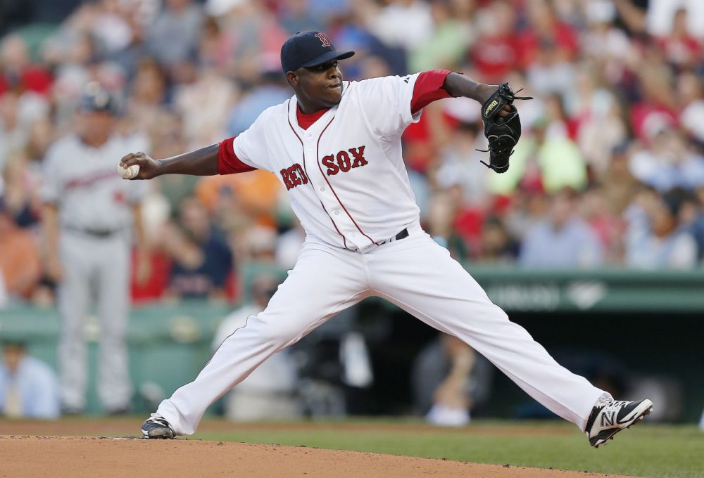 Boston Red Sox's Rubby De La Rosa pitches during the first inning. (AP/Michael Dwyer)