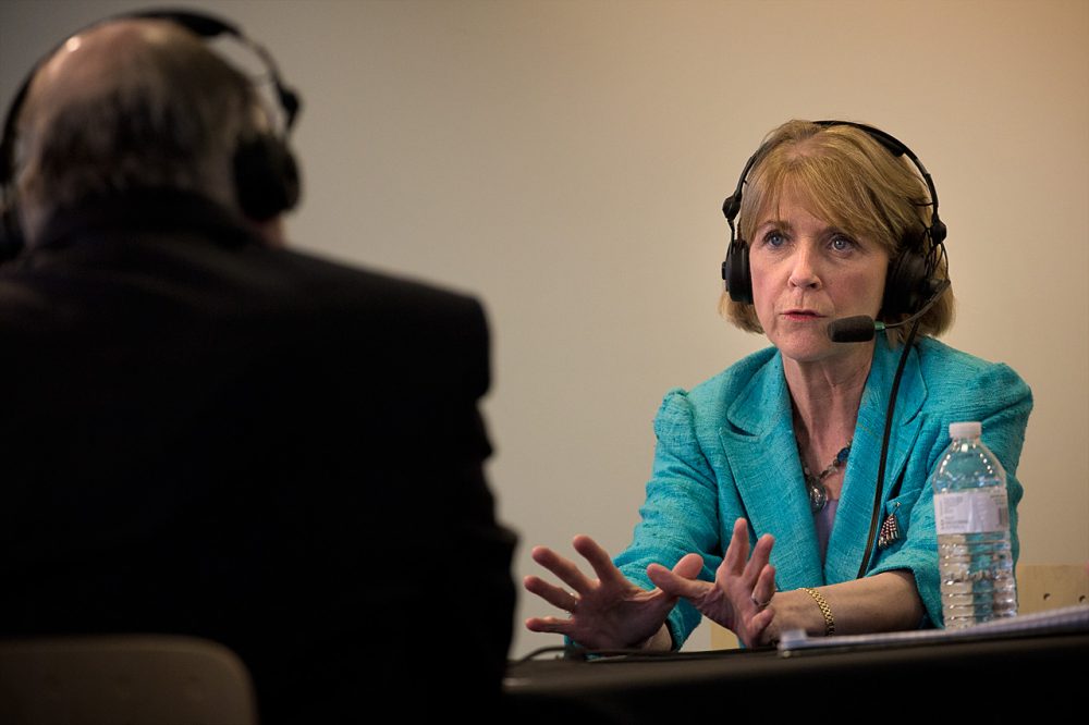 Martha Coakley, during a WBUR debate in June (Jesse Costa/WBUR)