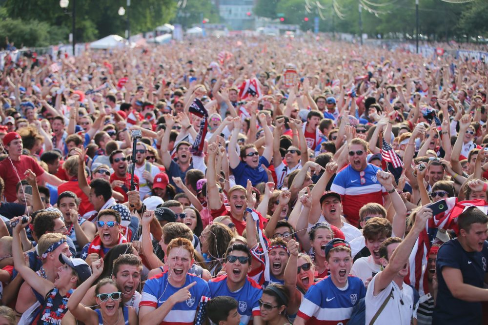 Fans turned out in force at Chicago's Grant Park to watch the U.S. battle Portugal. (Scott Olson/Getty Images)
