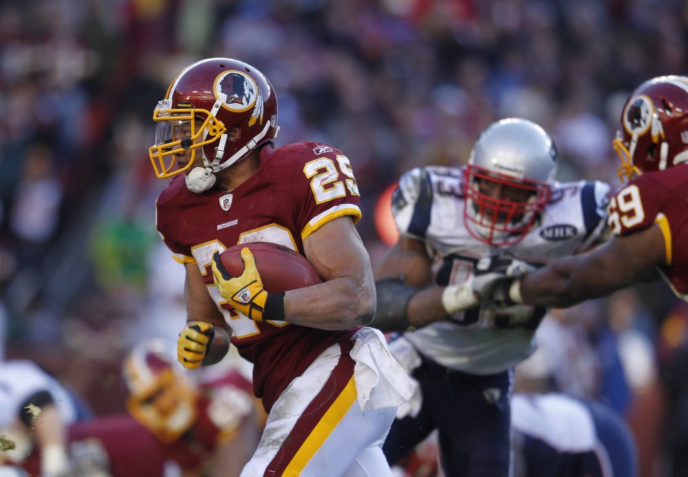 Washington Redskins running back Roy Helu (29) during the second half of an NFL football game against the New England Patriots on Sunday, Dec. 11, 2011 in Landover, Md. (AP)