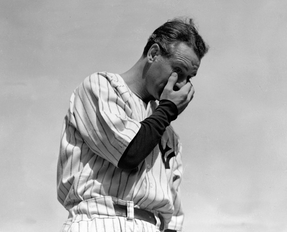 Lou Gehrig delivers famous farewell speech.
