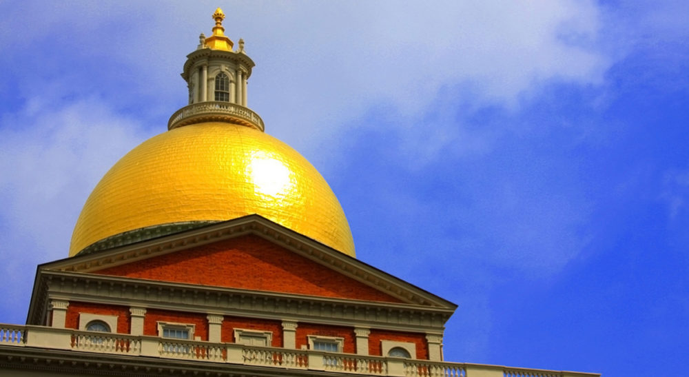 The golden dome atop the Massachusetts State House. (Jackie Sutherland/flickr)