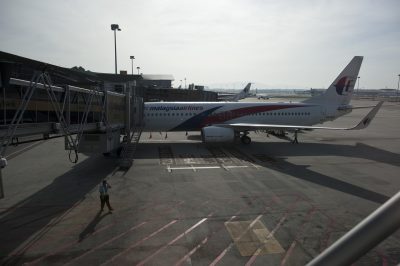 A Malaysia airlines plane is seen on the tarmac at the Kuala Lumpur International Airport in Sepang on July 18, 2014.  (Nicolas Asfouri/AFP/Getty Images)