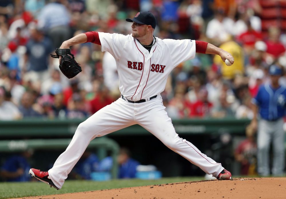 Jon Lester pitches during the first inning of a Red Sox game against the Royals earlier this month. Lester, who’s 10-7 with a 2.52 ERA in 21 starts this season, was sought by many teams. (Michael Dwyer/AP)