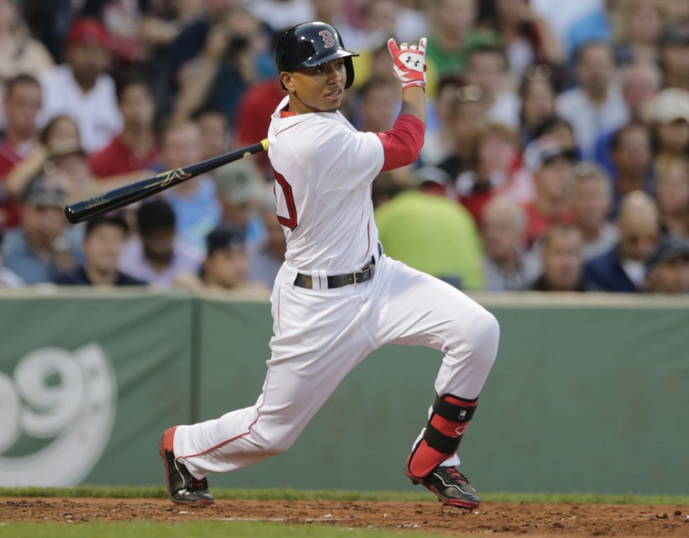 Boston Red Sox center fielder Mookie Betts during a baseball game at Fenway Park June 30. (AP)