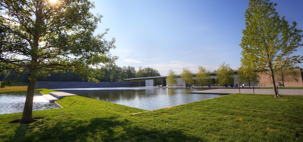 The Clark Art Institute's new entrance and reflecting pool. (Tucker Bair)