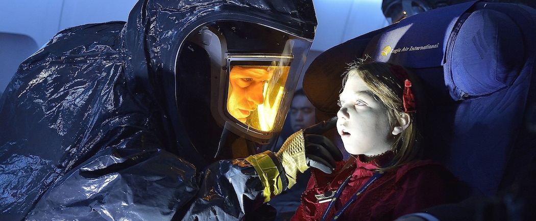Corey Stoll as Ephraim Goodweather examines one of the victims on a  &quot;dead&quot; plane in &quot;The Strain.&quot; (Michael Gibson/FX)