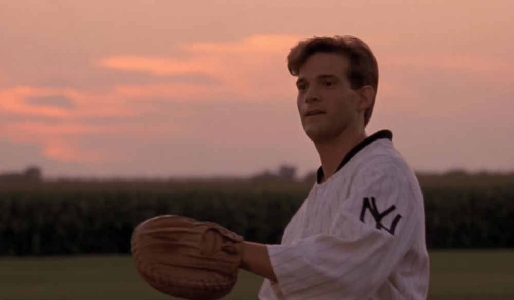 Actor Dwier Brown in the iconic final scene of the 1989 movie &quot;Field of Dreams.&quot;