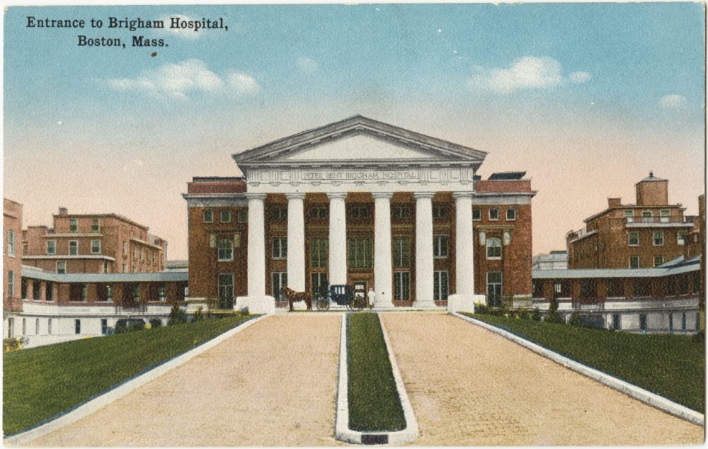 The entrance to Brigham Hospital in Boston in the early 1900s. (Boston Public Library/Flickr)