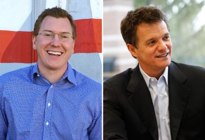 In Michigan's 11th congressional district, Republican businessman David Trott (right) will take on Democrat Bobby McKenzie (left). (Campaign photos)