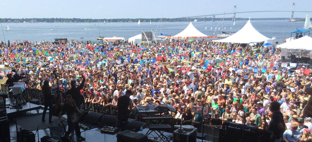 The Devil Makes Three performs on the big stage at the Newport Folk Festival. (Katie McNally)