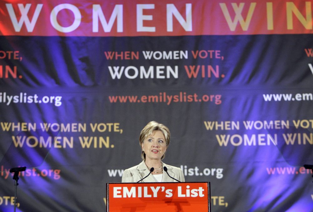 Senator Hillary Clinton appears at the Emily's List 2008 Convention Gala at the Democratic National Convention in Denver, Tuesday, Aug. 26, 2008. (Matt Rourke/AP)