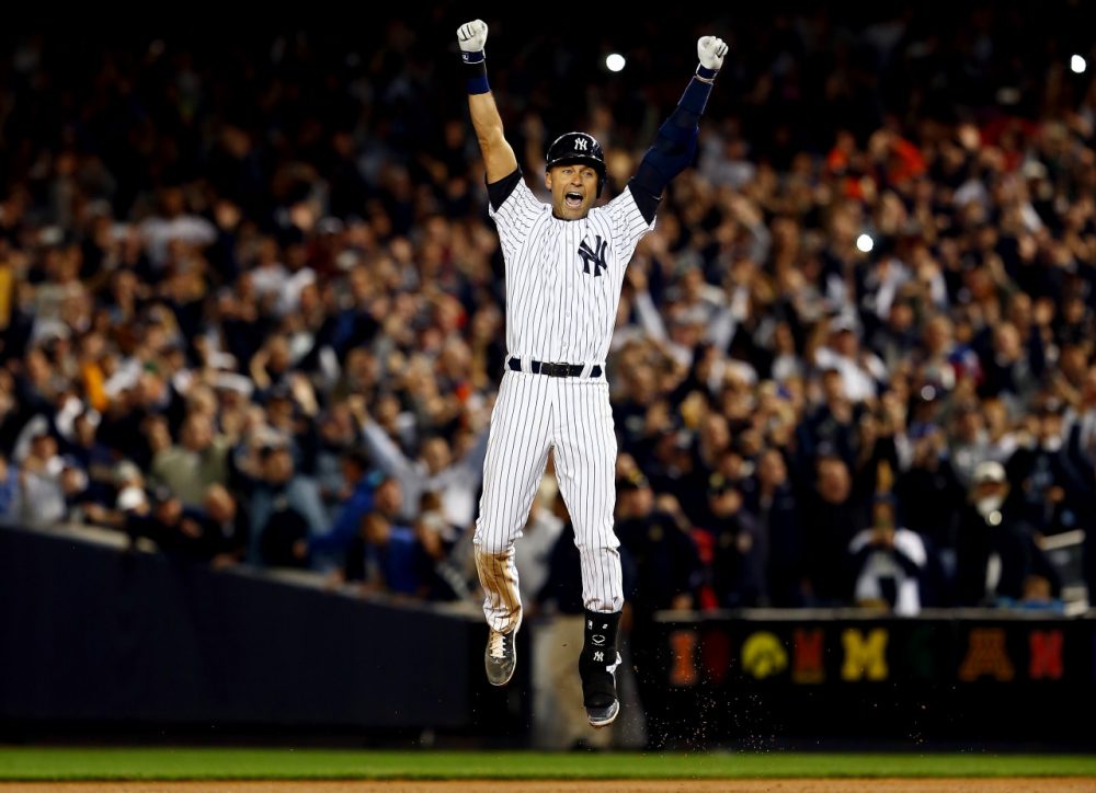 In his final career at-bat at Yankee Stadium, Derek Jeter delivered some drama in the form of a walk-off RBI single in the bottom of the ninth inning. New York topped Baltimore 6-5. (Elsa/Getty Images)