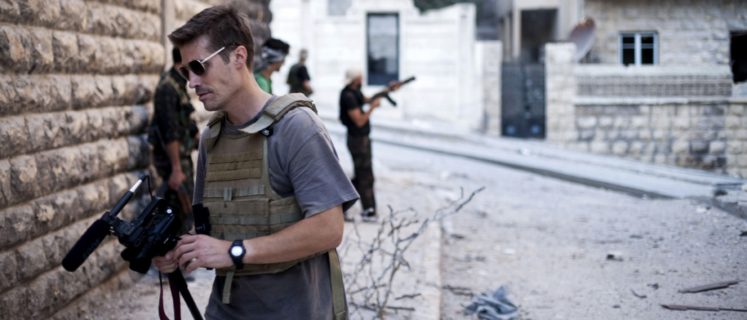 This September 2012 file photo posted on the website freejamesfoley.org shows journalist James Foley in Aleppo, Syria. 