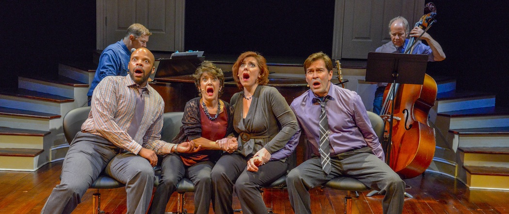 The cast of &quot;Closer Than Ever&quot; at the New Repertory Theatre.  (Andrew Brilliant/Brilliant Pictures)