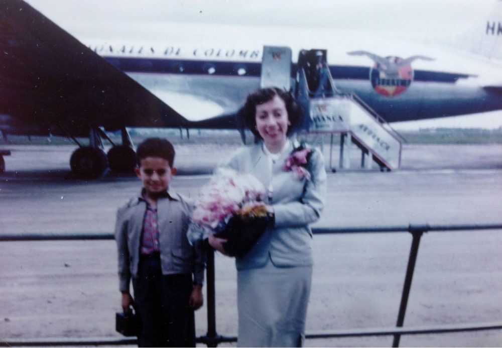 Cecilia Quiros leaves Colombia for the United States with her eight-year-old son. (Courtesy of the family) 