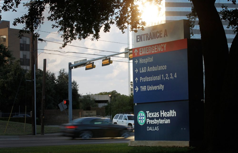 The Dallas hospital where the patient whose case is the first Ebola diagnosis confirmed in the U.S. is being treated. (Mike Stone/Getty Images)