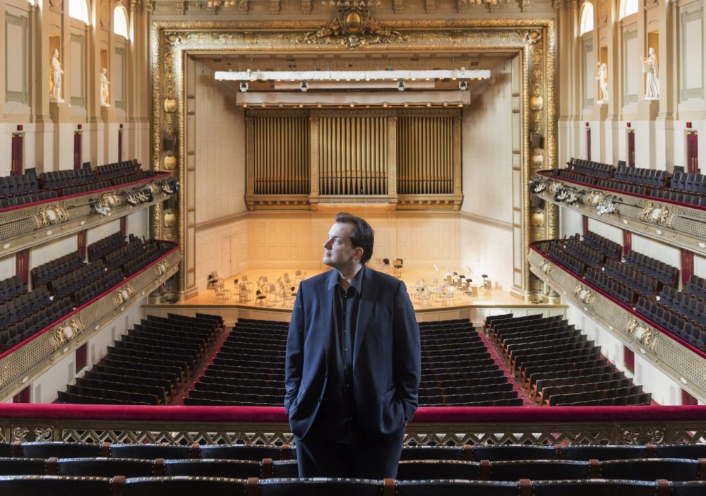 Andris Nelsons poses for a photo at Symphony Hall in Boston. (Boston Symphony Orchestra, Marco Borggreve/AP)