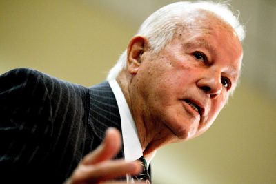 BATON ROUGE, LA - MARCH 17:  Former Louisiana Gov. Edwin Edwards, 86, announces his run for U.S. Congress at the Belle of Baton Rouge Hotel on March 17, 2014 in Baton Rouge, Louisiana. Edwards spent eight years in prision following a felony conviction arising from the licensing of riverboat casinos in his fourth term as Governor. (Photo by Sean Gardner/Getty Images)