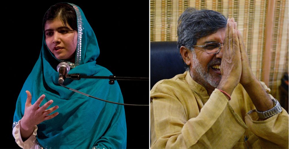 Malala Yousafzai (L) and Kailash Satyarthi (R) have been awarded the Nobel Peace Prize for their work advocating for children's rights. (Justin Tallis/AFP/Getty Images ;Chandan Khanna/AFP/Getty Images)