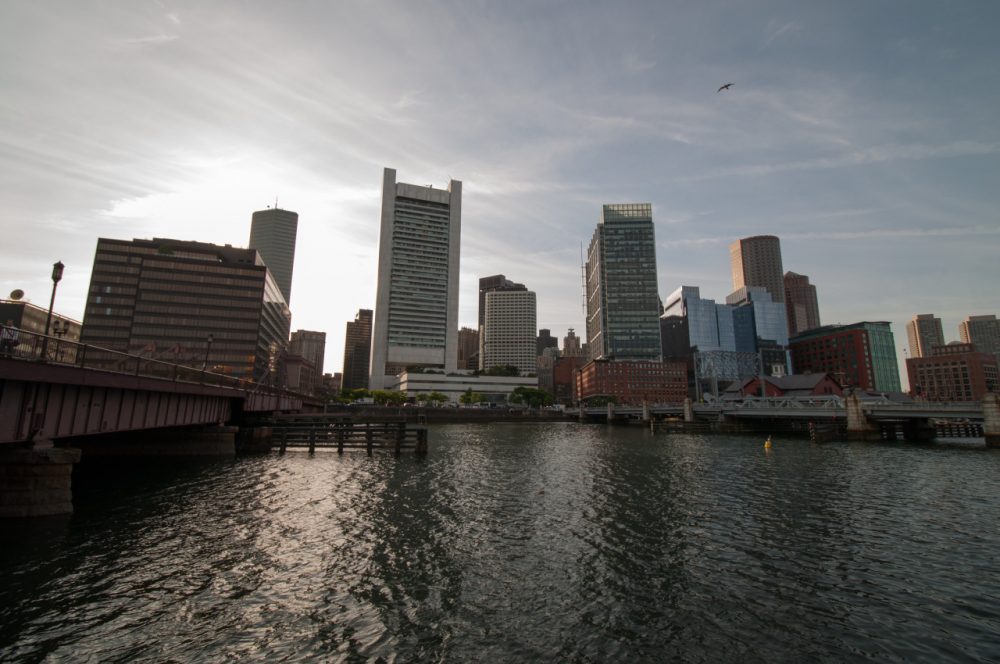 Boston skyline at Fort Point Channel (matthrono/Flickr)