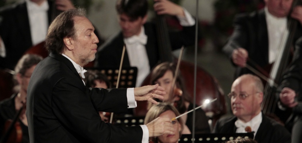 Riccardo Chailly conducts the Leipzig Gewandhaus Orchestra  at the Vatican in  2012. (Gregorio Borgia/AP)