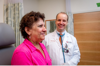 Grace Silva and her oncologist, Jochen Lorch (Photo: Sam Ogden, Dana-Farber Cancer Institute.)